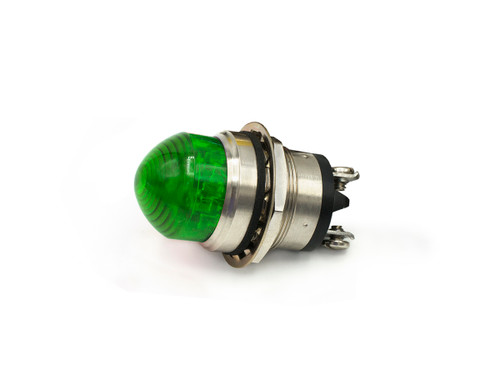 556 LED PMI C1D2 1" Domed Green, 12 VDC