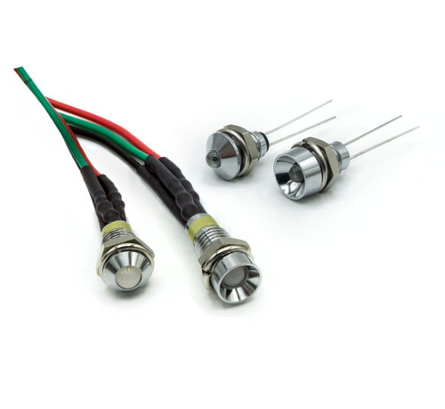 606 LED PMI 6mm MH, BiColor R/G Recessed, 12 VDC, Wire Leads