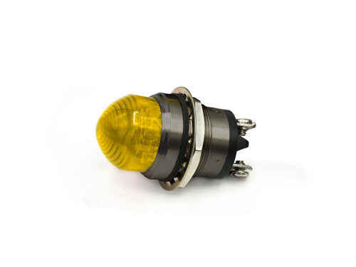 556 LED PMI C1D2 1" Domed Yellow, 12 VDC Black Nickel