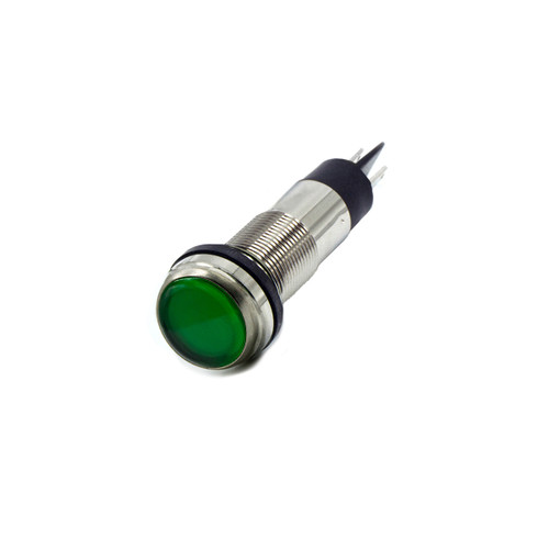 656 LED PMI 0.500" Flat, Green, 28 VDC, QuickConnect Trmls