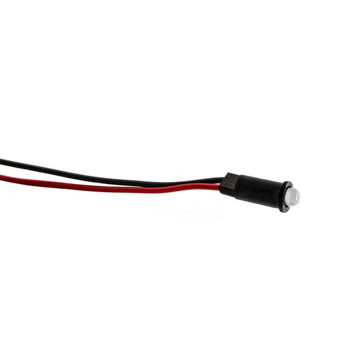 558 LED PMI 0.155-0.158" White, Non-Tintd, Non-Diff, 3.3 VDC, 14" Wire Leads, 26 AWG, Ext Resist Req