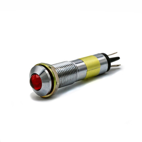 609 LED PMI 0.374" Red, Protruding, 6 VDC, Watertight, Chrome