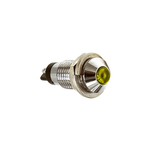 607 LED PMI 0.283" Yellow, Protruding, 2 VDC, Straight Leads, Chrome