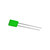 521 Series 2 x 5mm flat Green  565nm  3.7mcd  140 Deg Discrete LED Lamp