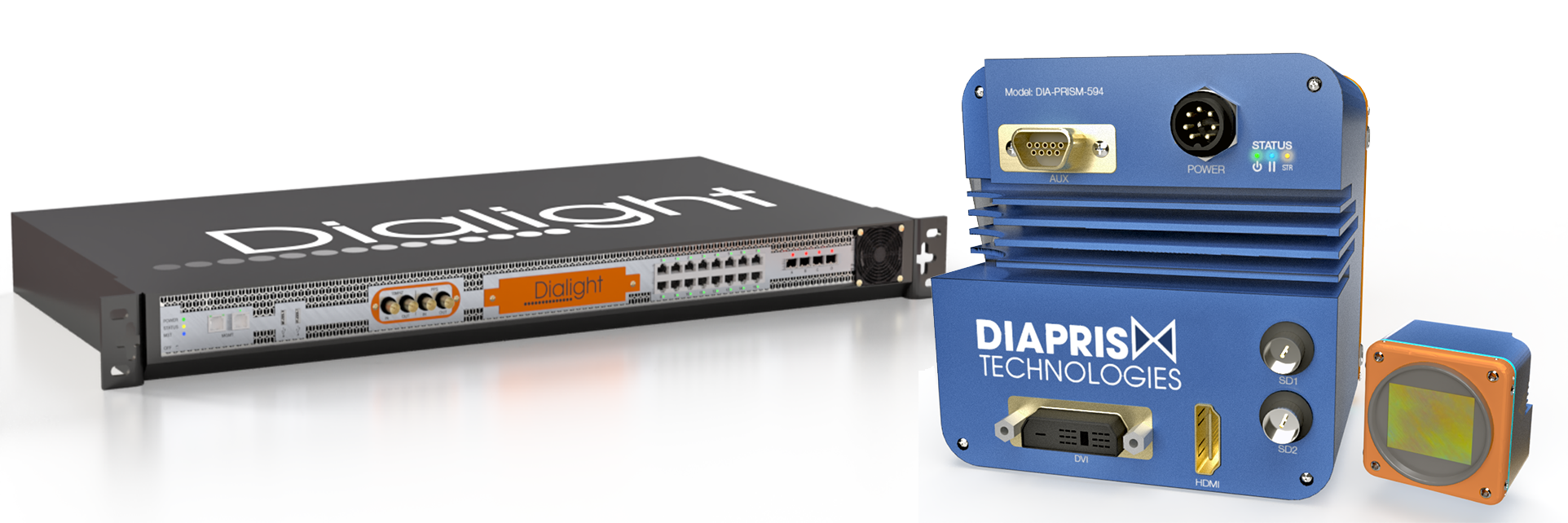 Application examples for Dialight PRISM® series SMD circuit board indicators.