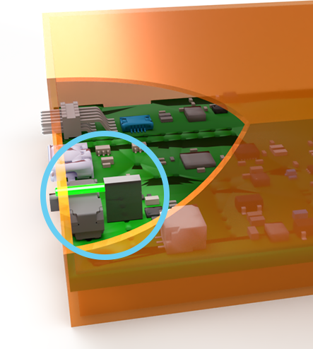 pcb mounted light pipe application 