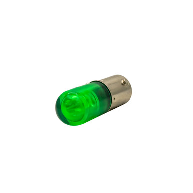586 LED Bulb Non-Polarized T3 1/4 Min Bayonet Green 6-36V
