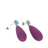 Purple earring, wood earrings, sterling silver earrings