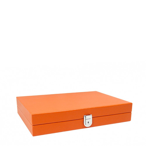 Game Backgammon, Orange Couture Leather