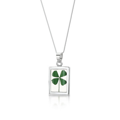Silver Clover Pendant, Sterling Silver Pendant | Giftbori