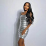 shiny silver dress