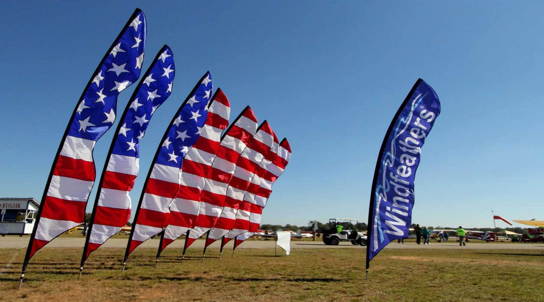 Feather Flags - United States flag banners custom printed