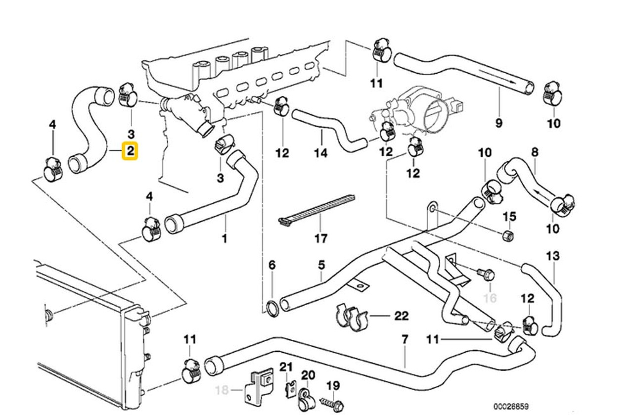 Genuine BMW Lower Radiator Hose 11531740481