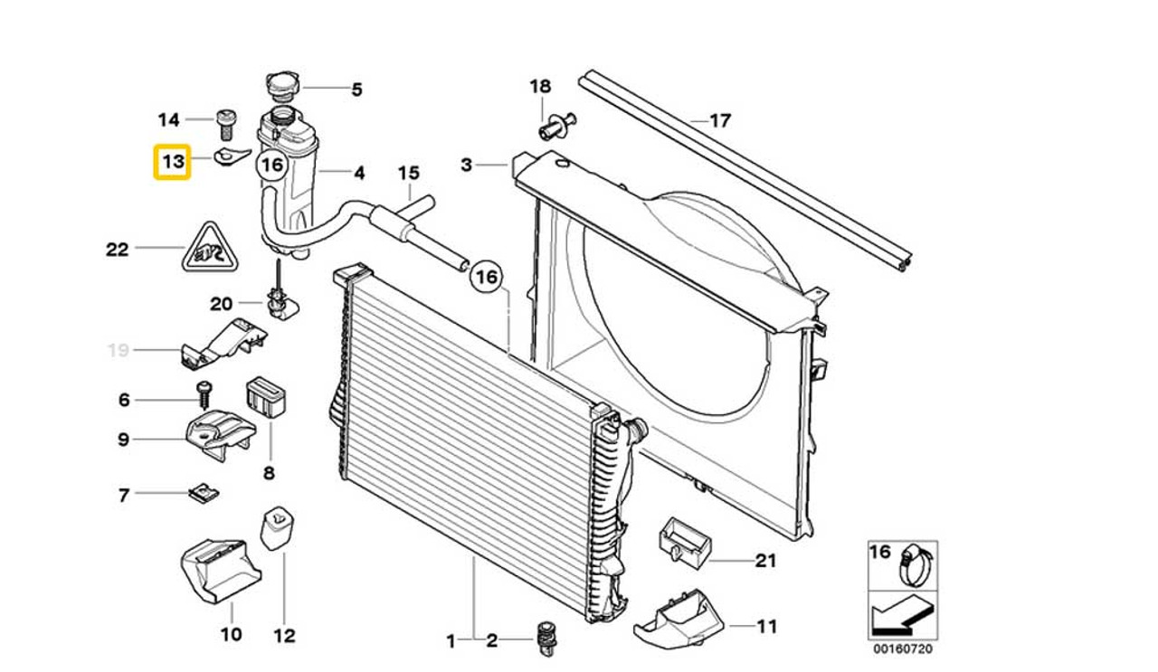 BMW Coolant Expansion Tank Bleeder Clip 17111723580