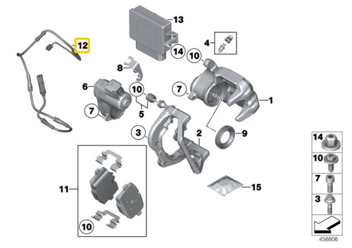 Genuine BMW Rear Pad Sensor 34356791962