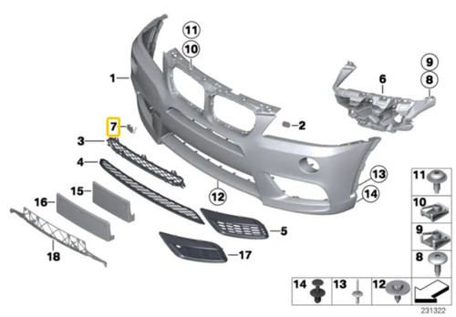 Genuine BMW Cover Tow Fitting Front Primered - 51118052086