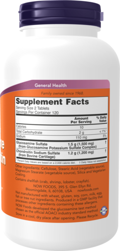 Now Foods Glucosamine & Chondroitin Extra Strength - 60 Comprimés - Neuf - Fabriqué Aux États-Unis