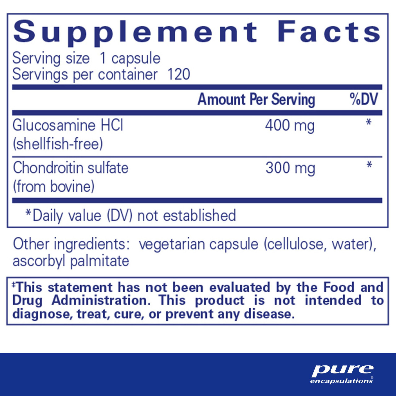 Pure Encapsulations Glucosamine HCl Chondroitin 120 capsules Free 2