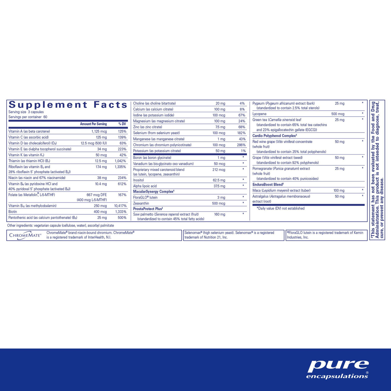 Pure Encapsulations Men's Nutrients Capsules