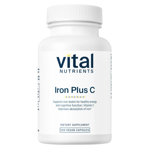 Vital Nutrients Iron Plus C 20mg/200mg 100 capsules