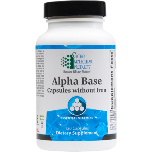 Ortho Molecular Alpha Base Capsules without Iron - 120 Capsules