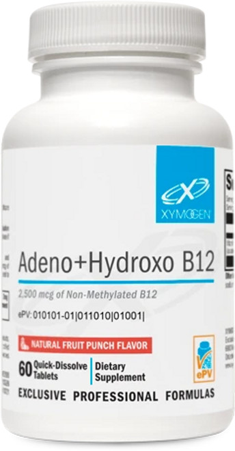 Adeno + Hydroxo B12 Natural Fruit Punch Flavor 60 Tablets