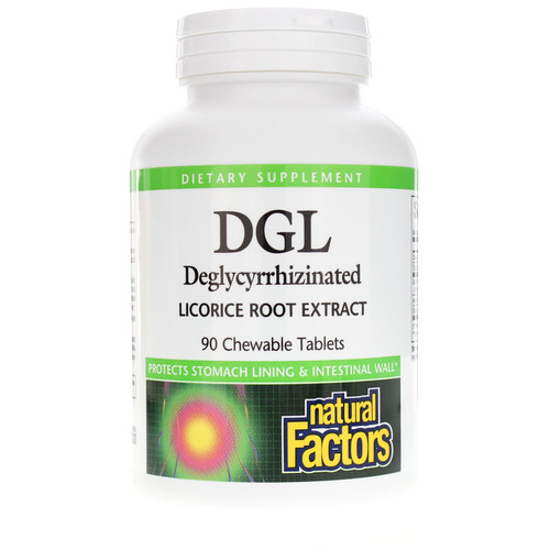 Natural Factors DGL Deglycyrrhizinated Licorice Root Extract Chewable