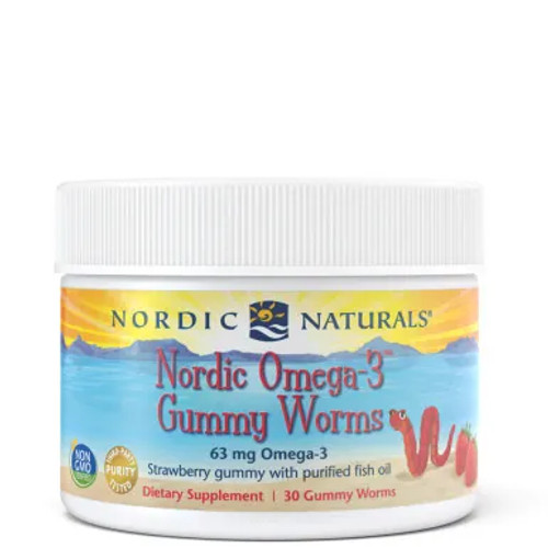 Nordic Naturals Nordic Omega-3 Gummy Worms Strawberry - 30 Gummies