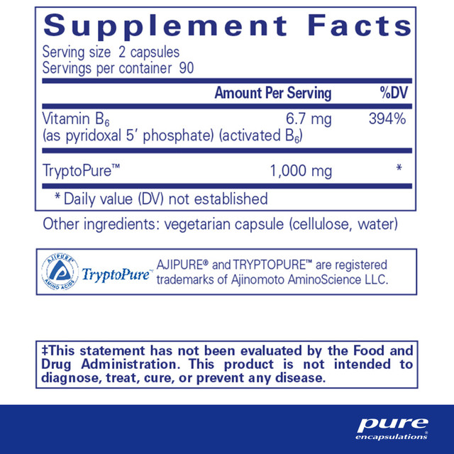 Pure Encapsulations L Tryptophan Capsules