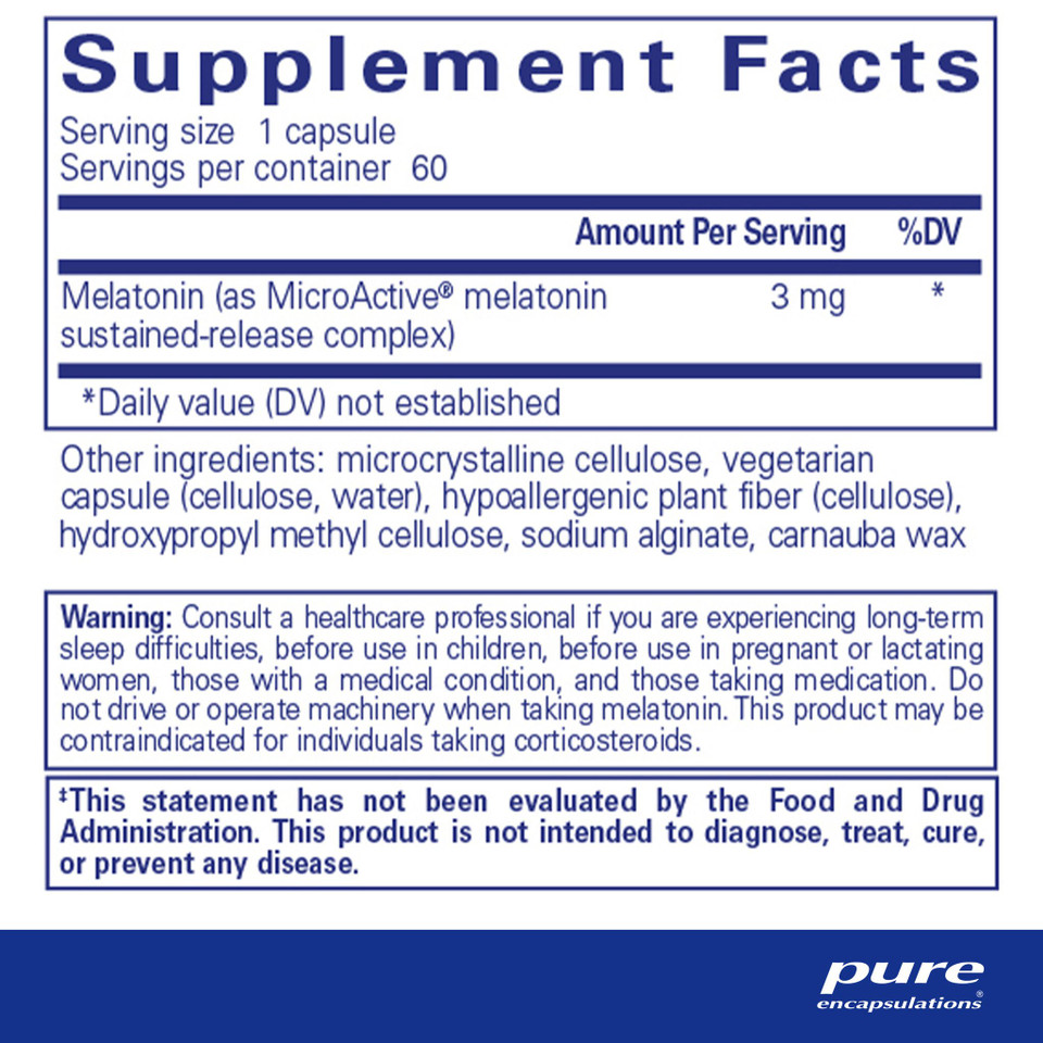 Pure Encapsulations Melatonin SR 60 Capsules