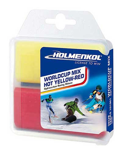 Holmenkol Basewax Mix Hot Yellow/Red wax for warm ski conditions