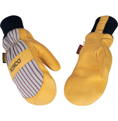 Premium Kinco pigskin palm mittens with insulated lining for cold weather