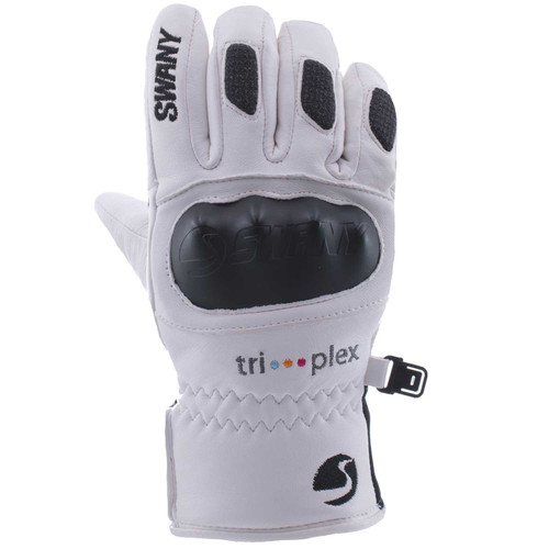 Swany Light Speed Junior Glove white back‑hand view for young racers