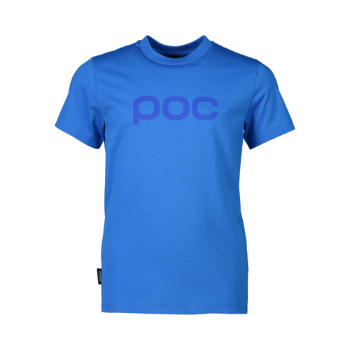 POC Junior blue tee shirt shown in full front view