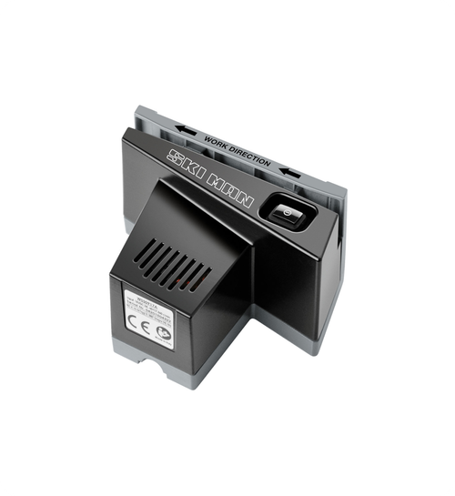 Ski Man Plexi Sharp World Cup scraper sharpener showing the power switch and rating plate