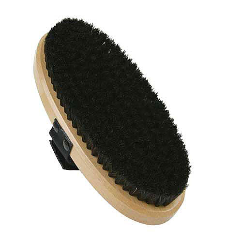 SVST oval 18mm horsehair brush showing bristle side for ski polishing