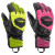Leki junior Venom 3D gloves in pink and yellow