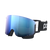 Left‑angled view of POC Nexal Uranium Black with Partly Sunny Blue lens