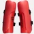 Rossignol Hero ski racing shin guards in hot red, pair shown front and side