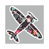 Gray Floral Die Cut Airplane Sticker | Fallon Pilot Shop