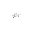 Twin Airplane Desk Clock - Silver Metal | Fallon Pilot Shop