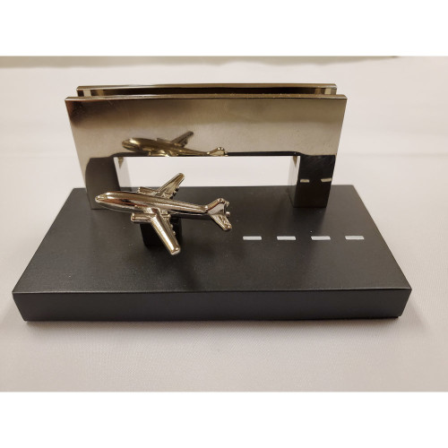 Business Card Holder - Airplane Runway - Black | Fallon Pilot Shop