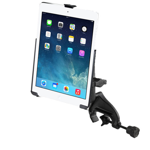 RAM Yoke Clamp Mount with Double Socket Arm (3.69) & iPad Air 1-2 EZ-ROLL'R