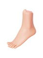Foot-shaped male masturbator with soft, stretchable TPE material