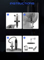 Rosebud pump setup instructions showing plug, insertion, and controller.