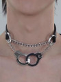 Front view of choker showing dual chain design