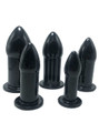 black silicone anal dilator set 5 sizes progressive training kit