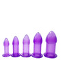 purple silicone anal dilator set 5 sizes progressive training kit