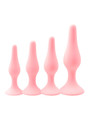 pink silicone anal plug set 4 sizes training progression