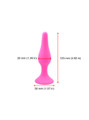 Hot pink silicone anal plug M size - 32mm diameter 125mm length suction base